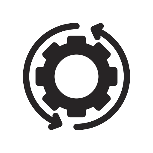 Ikon av et hjul med piler rundt seg